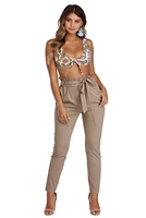 Classic Paper Bag Tie Waist Pants