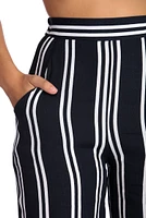 Stylish Stripes High Waist Pants
