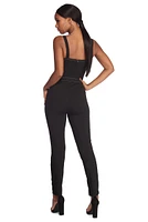 Contrast Stitch Catsuit