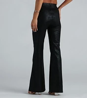 Enticing Edge Snake Print Flare Pants