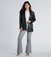 Plaid Mood V-Waist Flare Pants