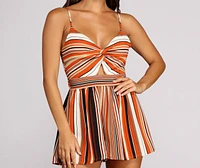 Short Story Striped Romper