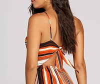 Short Story Striped Romper