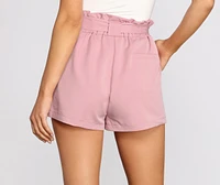 Poised Paperbag High Waist Woven Shorts