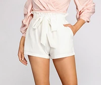 Poised Paperbag High Waist Woven Shorts