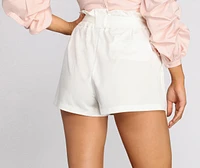 Poised Paperbag High Waist Woven Shorts