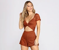 Here's The Twist Lace Romper