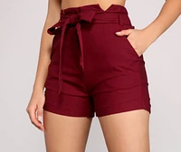 Elevated Basics High Waist Paperbag Shorts