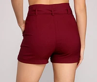 Elevated Basics High Waist Paperbag Shorts