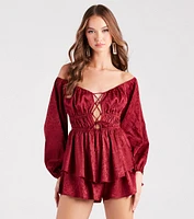 Feels Like Love Floral Jacquard Satin Romper