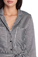 Stylishly Striped Shirt Romper