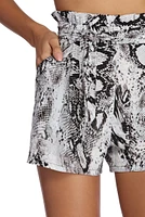 Live It Up Snake Print Shorts