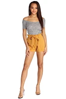 Poised Paperbag High Waist Woven Shorts