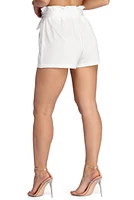 Poised Paperbag High Waist Woven Shorts