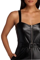 Bold And Belted Zip Front Romper
