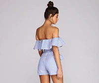 Ruffled And Striped Romper