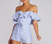 Ruffled And Striped Romper