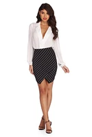 Boss Babe Striped Mini Skirt