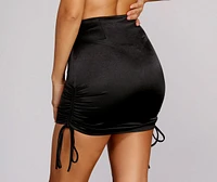 Ruched Side Tie Skirt