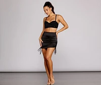 Ruched Side Tie Skirt
