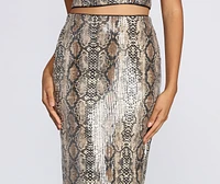 Slight Shade Snake Midi Skirt