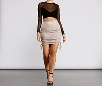Stunning Sweetheart Ruched Mini Skirt