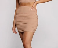 She's Got It Ruched Mini Skirt