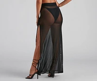 Wrap Me Glam Mesh Maxi Skirt