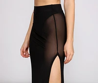 Wrap Me Glam Mesh Maxi Skirt