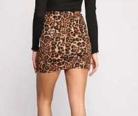 Sassy Babe Leopard Print Mini Skirt