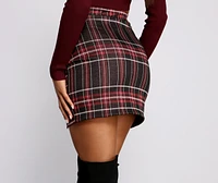 Moment Plaid High Waist Mini Skirt