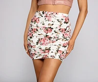 Charming And Chic Floral Mini Skirt