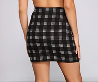 Perfection Plaid Side Slit Mini Skirt