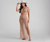 Wrap Me Glam Mesh Maxi Skirt