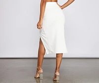 Look At Her Ruffled Midi Skirt