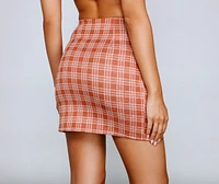 Get A Clue Plaid Mini Skirt