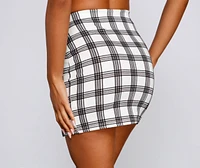 Perfection Plaid Side Slit Mini Skirt