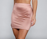 Sleek And Stunning Satin Mini Skirt