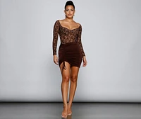 Drawn Ruched Mini Skirt