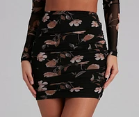 Lily Girl Mesh Floral Ruched Skirt