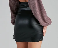 Chic Babe Liquid Leather Wrap Mini Skirt