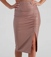 Sleek Business Slit Midi Skirt