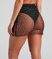 Seeing Glam Rhinestone Mesh Skirt