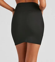Chic Crossing Crepe Mini Skirt