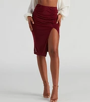 Fab Ruched Mesh Midi Skirt