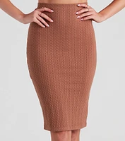 Cabin Cable Knit Midi Skirt