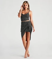 So Chic Glitter Knit Midi Skirt