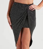 So Chic Glitter Knit Midi Skirt