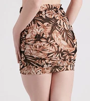 Paradise Bound Tropical Print Mini Skirt