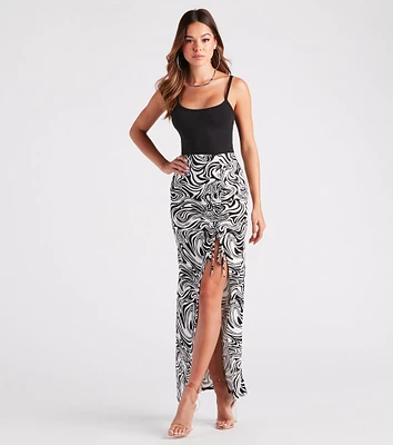 Standout Style Swirl Print Maxi Skirt